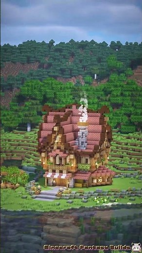 Minecraft | How to Build a Medieval House with Chimney #shorts