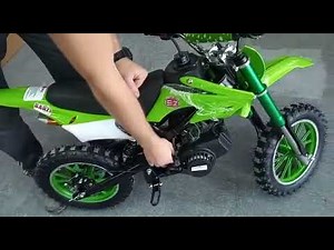 Mini Moto Cross Trilha 49cc BZ Arena Verde Partida a Corda Gasolina com Óleo 2 Tempos BARZI MOTORS