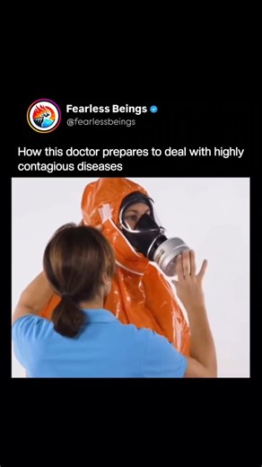 Fearless Beings 👑 on Instagram: "The only barrier between medical staff and the patients they care for is the protective gear they wear known as Personal Protective Equipment (PPE). Covering every inch of the body, these suits look strikingly similar to the Hazmat gear used during the Chernobyl cleanup nearly 40 years ago. But the real safety doesn’t come from the suit alone—it comes from precision. Every step of putting it on and taking it off must be followed carefully. One skipped step, and 