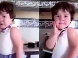 Model behaviour! Cute toddler stops crying to strike a pose