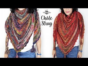 Crochet Châle "Stray" | Tuto chale points | pompon et points ajourés