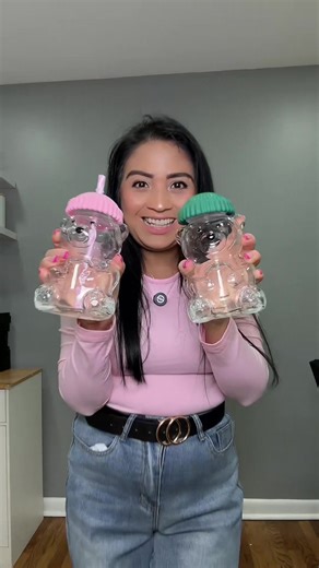 Cute Bear Glass Water Cup with Straw, 20 Oz Leak-Proof Lid, Multifunctional Drinkware for Coffee & More, Ideal Gift for Kids & Adults, Leakproof Straw Cup#bearcup #glasscup