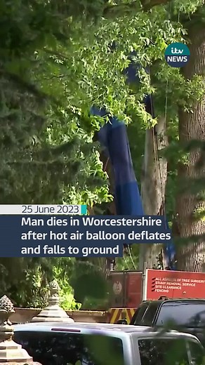 Man dies in Worcestershire after hot air balloon deflates and falls to ground #itvnews #worcestershire