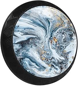 LORVIES Stylish and Durable Marble Cabinet Knobs - Set of 4 | Elegant ABS Cabochon Glass Design | Perfect for Home Kitchen Bedroom Decor | Easy to Install (Blue Grey Gold Texture)