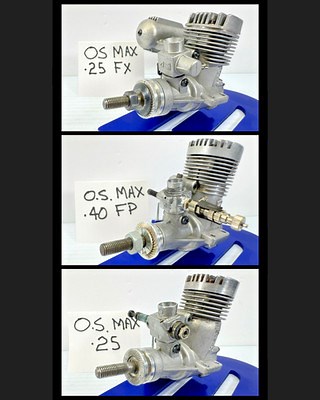Lot of (3) OS Max Engines, All Clean Good Compression .40FP, .25FX, .25 MAX DF64 | eBay