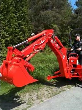 Kubota L4400 Tractor BH92 Backhoe Demonstration with Hydraulic Thumb Delivery Demonstration.