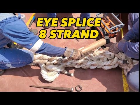 Tutorial EYE SPLICE 8 Strand Mooring Rope #seamanslife seamansvlog