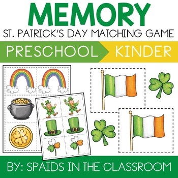 Happy St Patricks Day Patterns Craft Preschool Working Memory Activity Game Kids