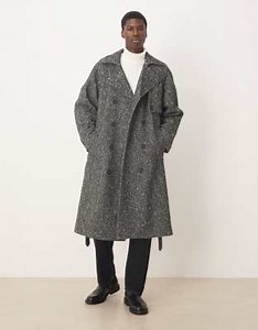 ASOS DESIGN extreme oversized wool look overcoat in black | ASOS