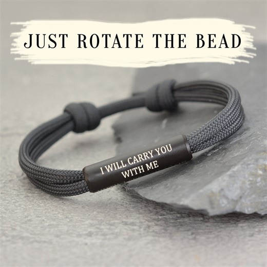 Custom in Loving Memory Bracelet "i Will Carry You With Me" Engraved Memorial Bracelet in Memory Loss of Dad Brother Son Friend Gift - Etsy