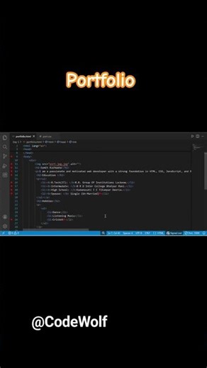 Portfolio Making Using HTML and CSS #education #trending #portfolio #html #css