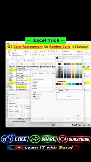 Change Color of Random Cells in Excel in 2 Seconds! 😱 | Excel Color Replacement Trick
