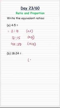 Day 23/60 | Equivalent Ratios |GED Math #gedmaths #ratios #equivalentratios
