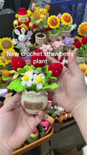 New Crochet Strawberry Plants for Home Decor