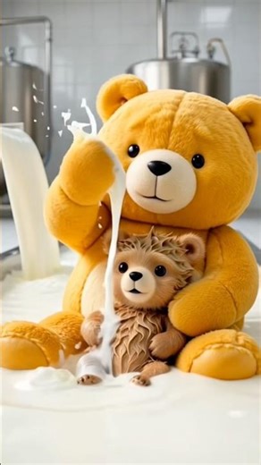 Teddy bath! #fun #ai #relaxing #cute #satisfying #shorts