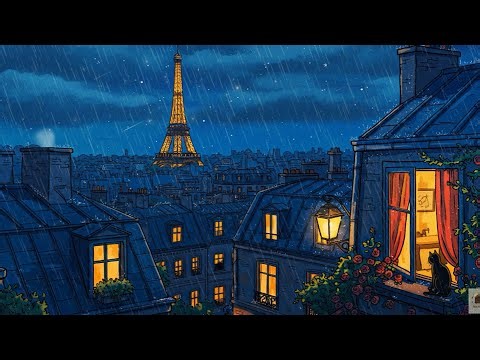 a rainy night in 1940s Paris 🌧️ soft jazz & romantic oldies playing in another room | vintage music