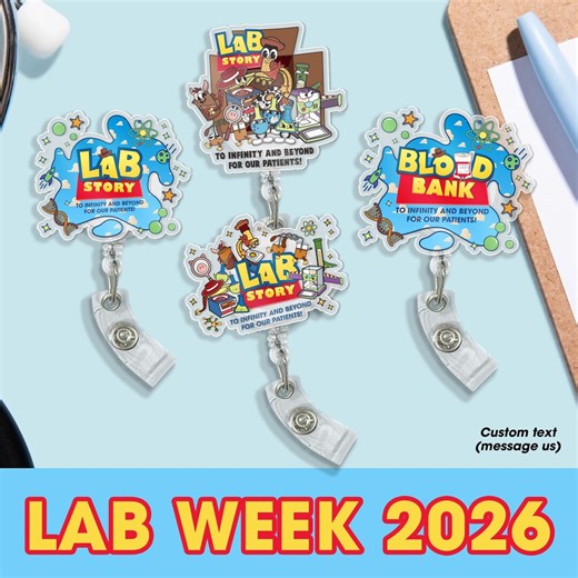 Lab Week 2026 Badge Reel Lab Scientist Badge Blood Bank Laboratory Badge Reel Phlebotomist Badge Reel Lab Tech Gift Id Holder Lab Story Gift - Etsy