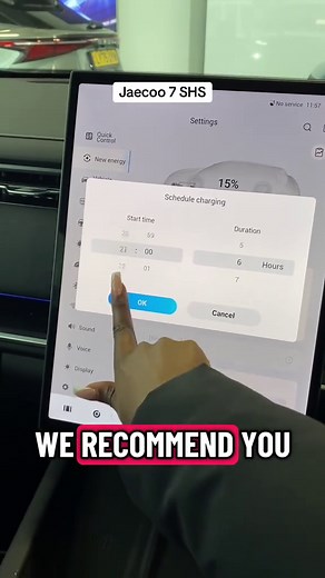 Save Money with Scheduled Charging on JAECOO 7 SHS