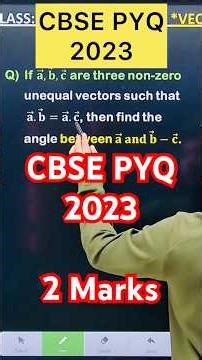 Q) If a, b, c are three non-zero unequal vectors such that a. b = a. c, find the angle a and b – c.