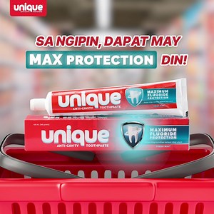 Alagaan ang teeth ng family! Use UNIQUE toothpaste Maximum Fluoride Protection para protektado ang ngiti! 😃 Bili na sa supermarkets and grocery stores near you! 🛒 | Unique Toothpaste