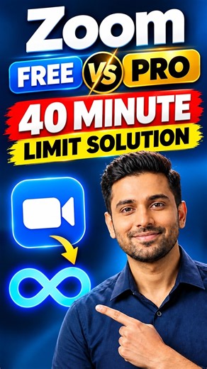 Zoom Pro vs Free 🔥 40 Minute Limit Solution | Hindi #Shorts