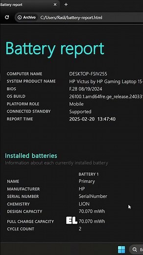 How to see the battery health percentage of your Windows laptop