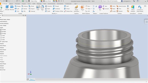 Inventor 2022 Tutorial #241 ｜ 3D Surface Model Basic Beginners