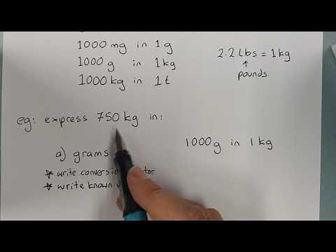 Metric units for mass/weight