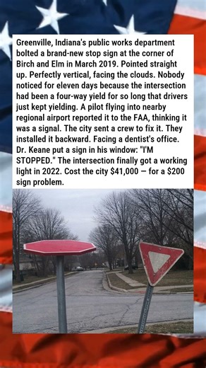 TOWN'S NEW STOP SIGN INSTALLED FACING THE SKY 🛑☁️😂