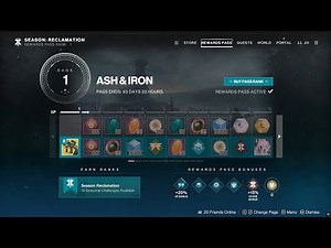 Ash & Iron - All Season Pass Rewards & Seasonal Challenges Quick Preview [Destiny 2]