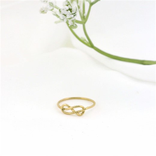 Solid Gold Infinity Knot Ring | 10k Gold Hercules Knot Ring | Minimalist Statement Ring | Dainty Gold Promise Ring | Unique Gift for Her - Etsy