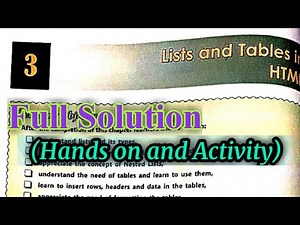 DAV Class 8 Computer Chapter 3 Activity and Hands On Solution||Lists and Tables||