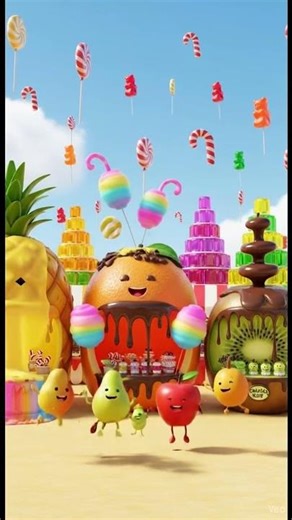 Fruits World Candy Festival 🍭 | Cute 3D Animated Cartoon | Sweet Candy Market Adventure for Kids