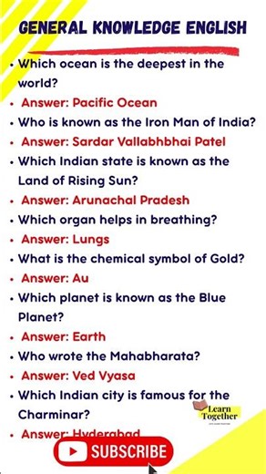 Basic General Knowledge Questions and Answers | GK Quiz #28 | English GK Question for UPSC & SSC
