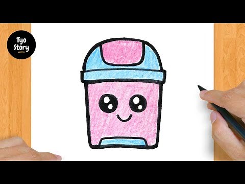 #52 How to Draw a Cute Trash Can - Easy Drawing Tutorial