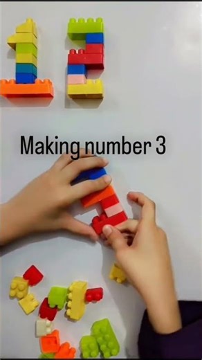 making number 3 with building blocks #earlylearning #funbuildingblocks #kidsfun