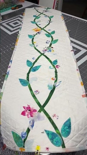 Almost done! This #quilted table runner has been a challenge but is coming together! #sewing
