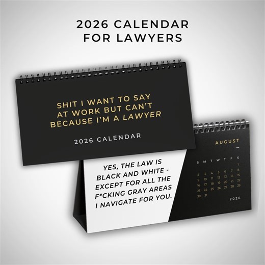 2026 Funny Lawyer Desk Calendar, Sarcastic Gifts, Gag Gift for Lawyer, Graduation Gift, Law Graduate Gift, Attorney Calendar Gift - Etsy
