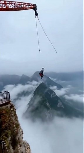 TERRIFYING Watch the Moment the Cliff Swing Fails!