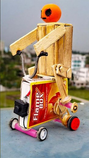 How To Make Matchbox Cycle With Robot-Matchbox Craft //#shorts #reels