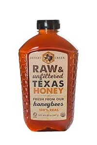 Desert Creek Honey - 100% Unfiltered, Pure, Raw Honey from Texas - Natural Sugar Substitute - Two Pounds of Unprocessed, Unpasteurized American Honey - Harvested by Our Own Beekeepers