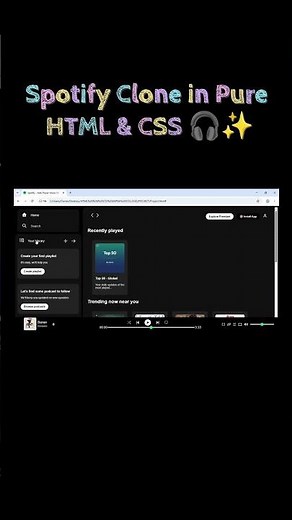 Spotify Clone in Pure HTML & CSS 🎧🔥 | Frontend Project #shorts #tech