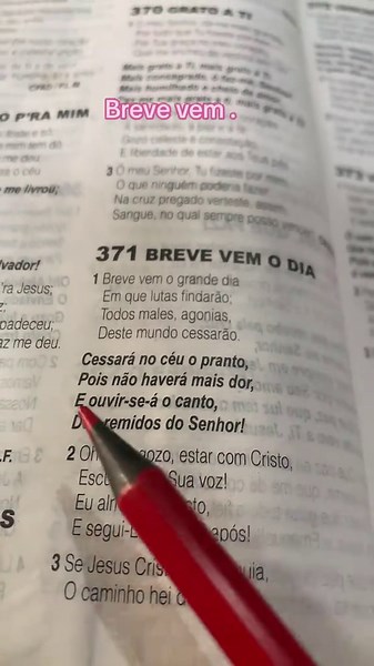 Hino 371 Harpa Cristã: Breve Vem Letra