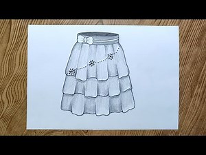 Skirt drawing easily/ How to draw skirt step by step so easy