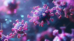 A virus with a double-stranded DNA structure that leads to skin blisters, rashes, and shingles, managed through vaccination, depicted in a 3D medical . Video