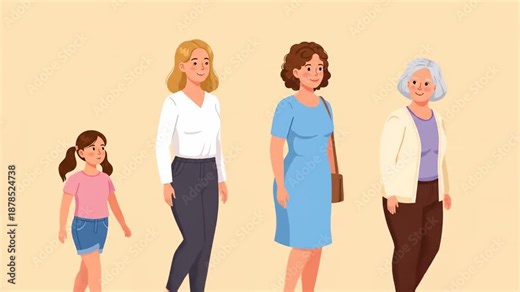 Stages of a Woman's Life Age Progression Child Adult Senior