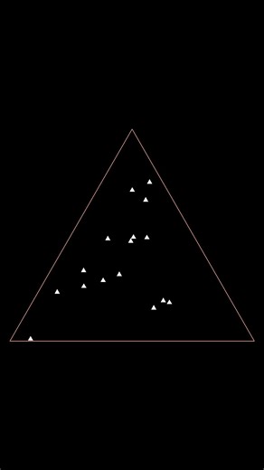 Triangles Bouncing Inside a Perfect Triangle 🛆✨ | Procedural Physics #shorts #gravity #simulation