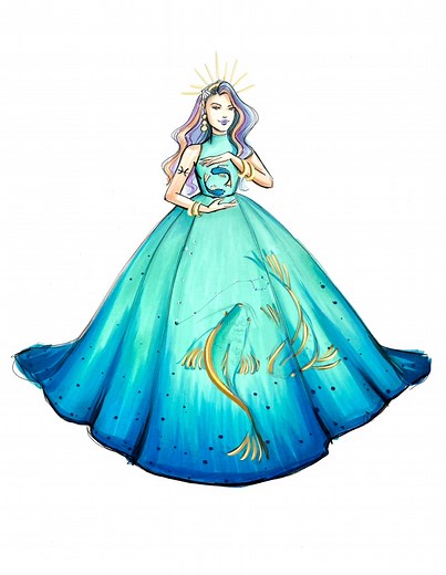 Pisces preview ♓️🐟 #piscesseason #pisces #asmr #relaxing #zodiac #illustration #illustrator #copic #copicmarker | Holly Nichols Illustration