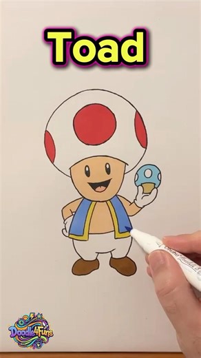 Drawing & Coloring Toad #howtodraw #art #drawing #sketching #draw #nintendo #supermario #toad