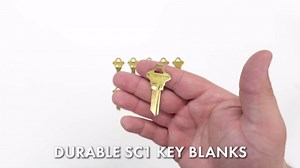 Schlage SC1 Key Blanks in Premium Brass | Uncut Keys for Home and Professional Use | 10 Blank Keys Compatible with 5-Pin Locks